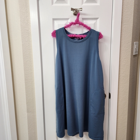 1X Sierra Tank Dress in Dusty Blue, Regular length - Picture 1 of 8